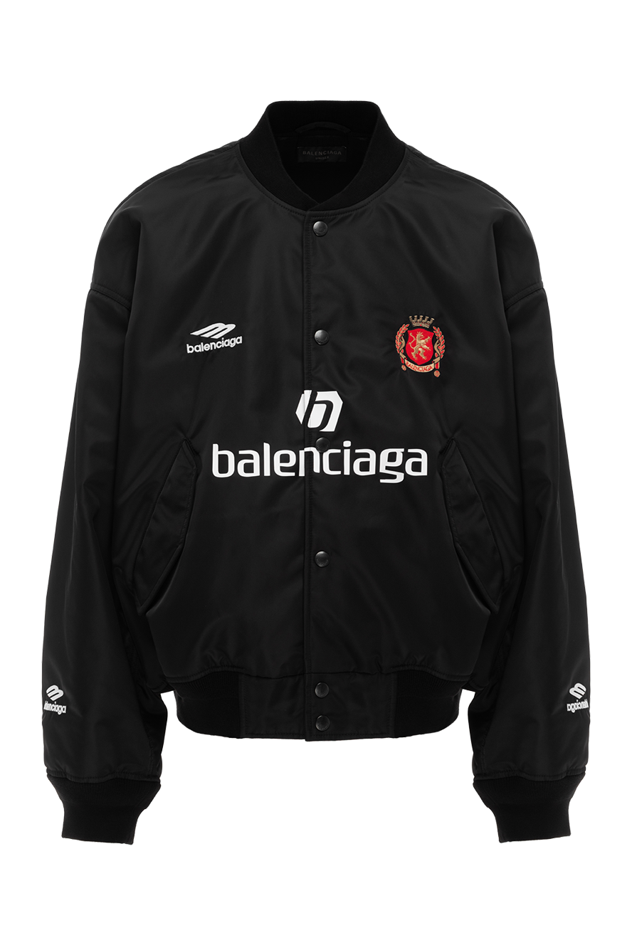 Balenciaga mens black varsity football jacket 189329 — Men jackets