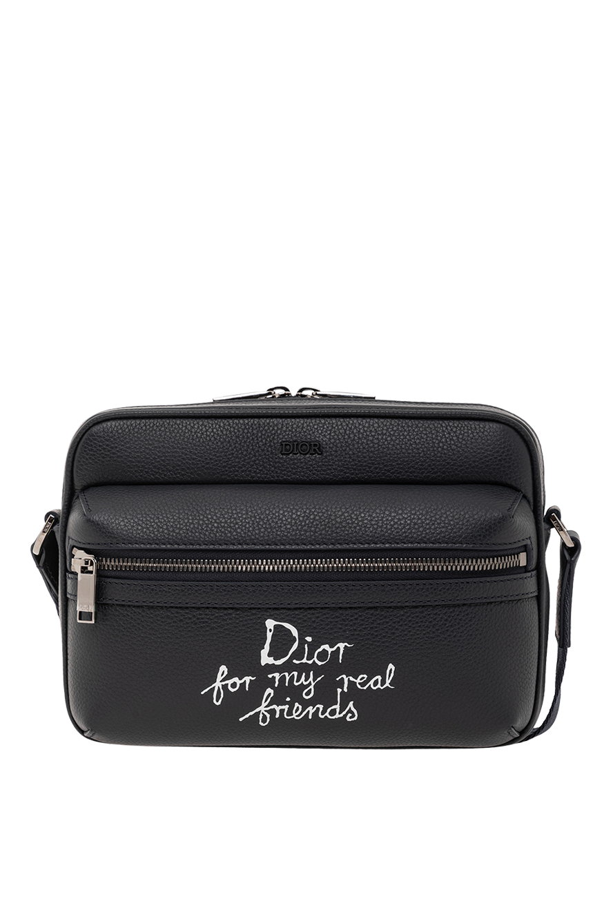 Dior dior rider 2.0 black leather zip messenger bag 190088 — Men