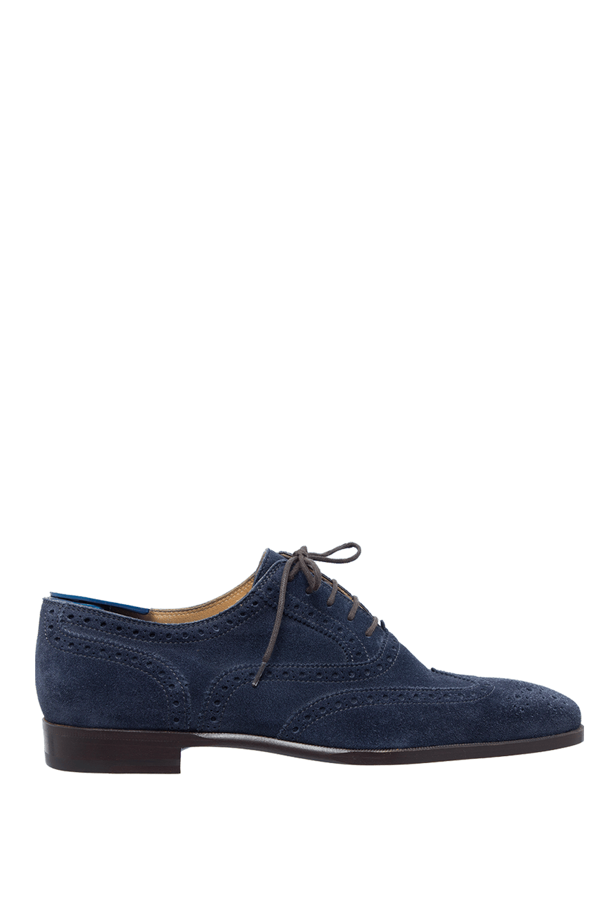 Men\'s Blue Leather Derby Shoes - by Sutor Mantellassi cm3298-1.jpg?v=1672198181 main image 3