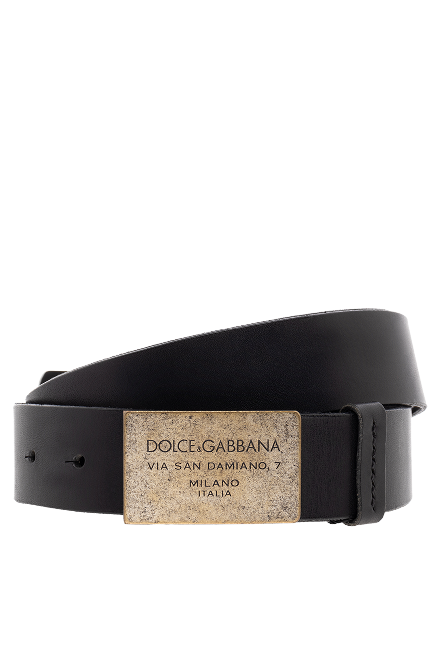アクセサリーその他 DOLCE & GABBANA BLACK LEATHER BELT Dolce & Gabbana Kids Black DG Logo Belt