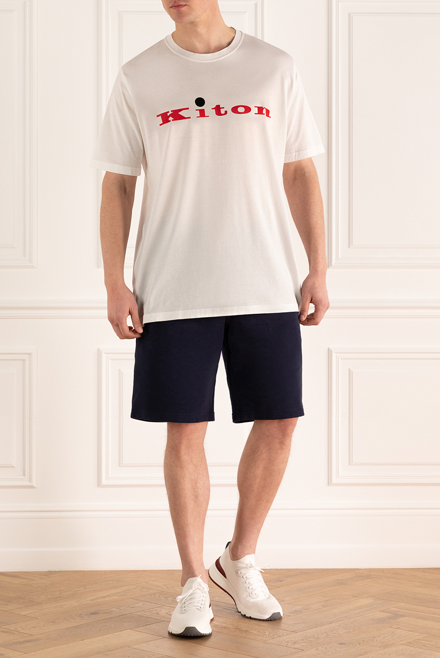 Tシャツ・カットソー KITON Logo embroidery t-shirt White Kiton White T-shirt - White - Men | UMK037701WHITE | thebs.com