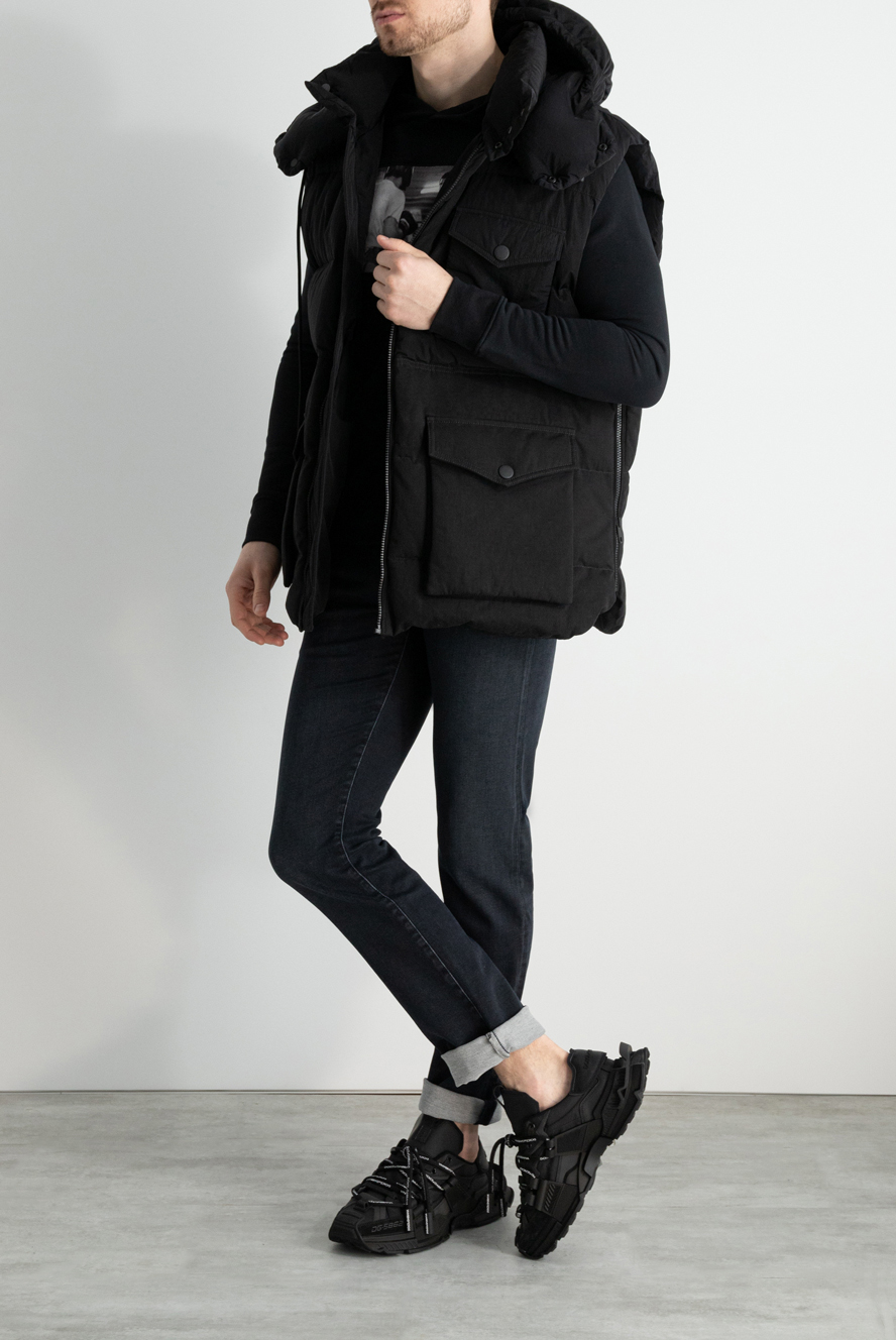 Dolce & Gabbana black cotton and polyamide vest for men 164384