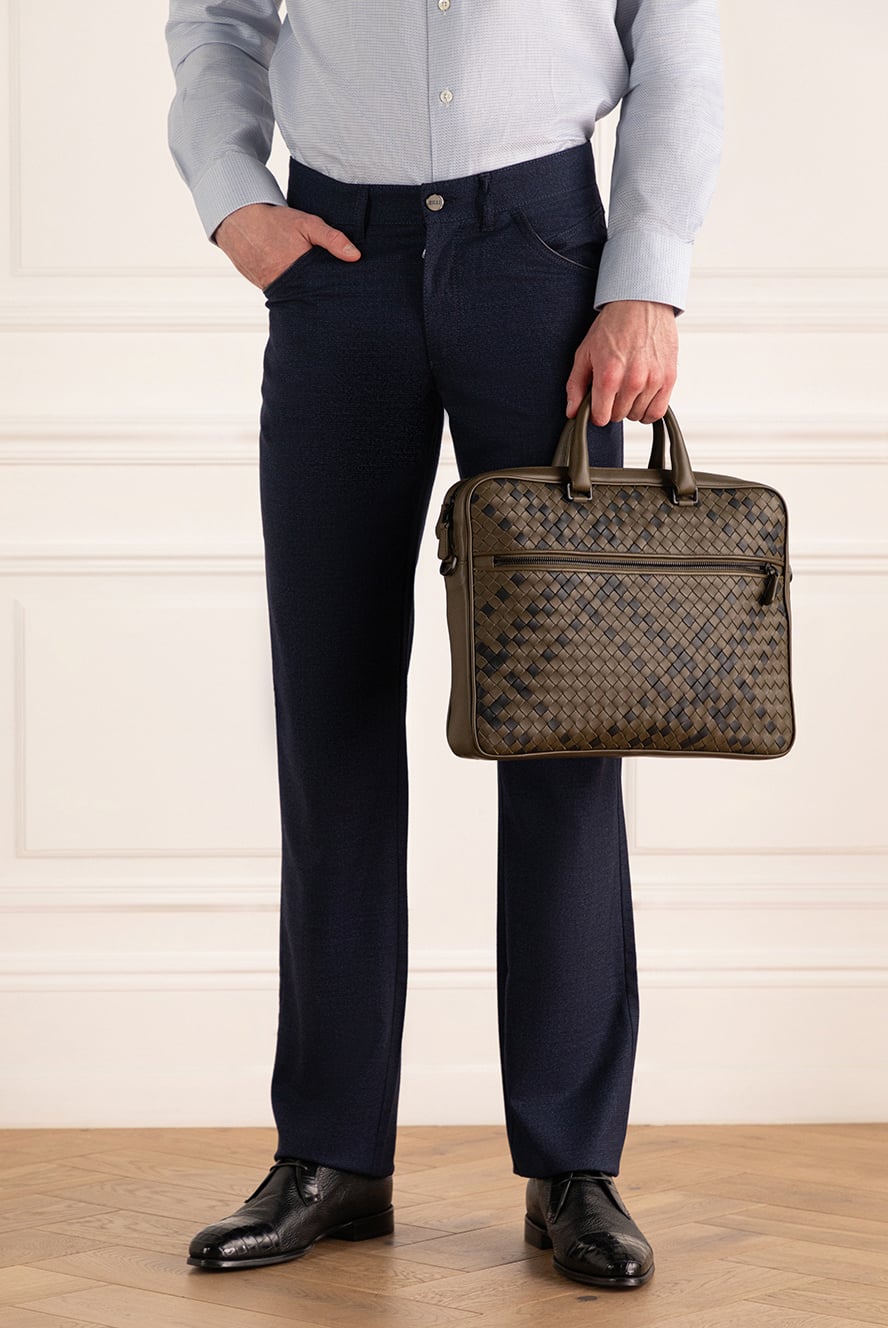 Bottega Veneta beige leather briefcase for men 166519 — Men