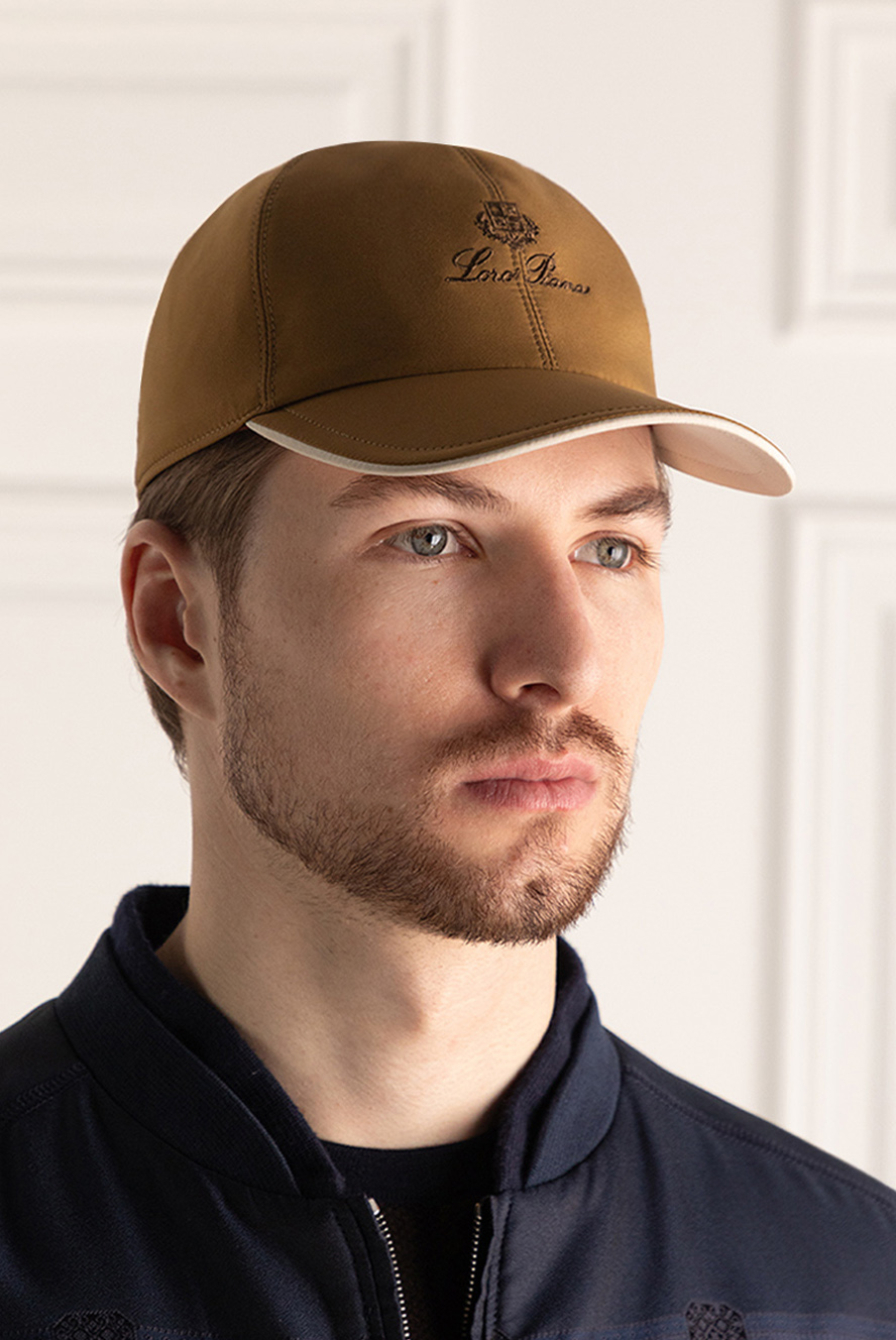 Loro Piana кепка песочно-желтая с контрастным вышитым логотипом мужская ...
