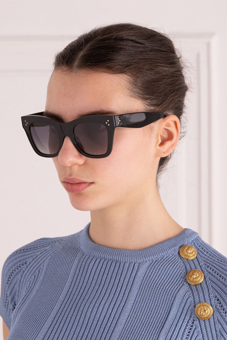 Celine women's sunglasses black in the shape of a cat-eye 173089