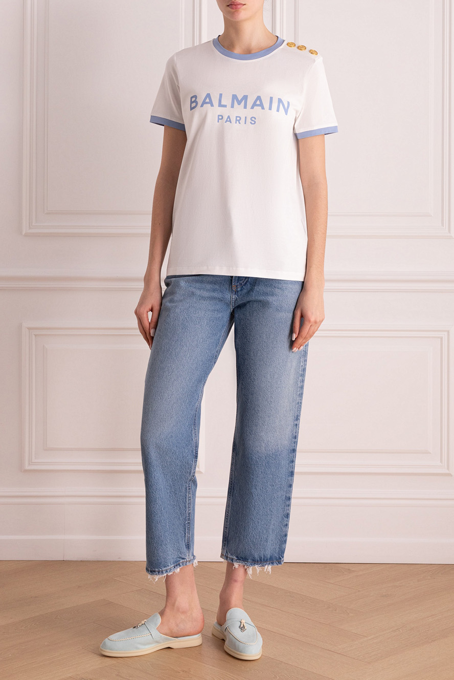 【関税＆送料込み】Balmain Kiss Cotton T-Shirt Short-sleeved T-shirt with Kiss embroidery black black