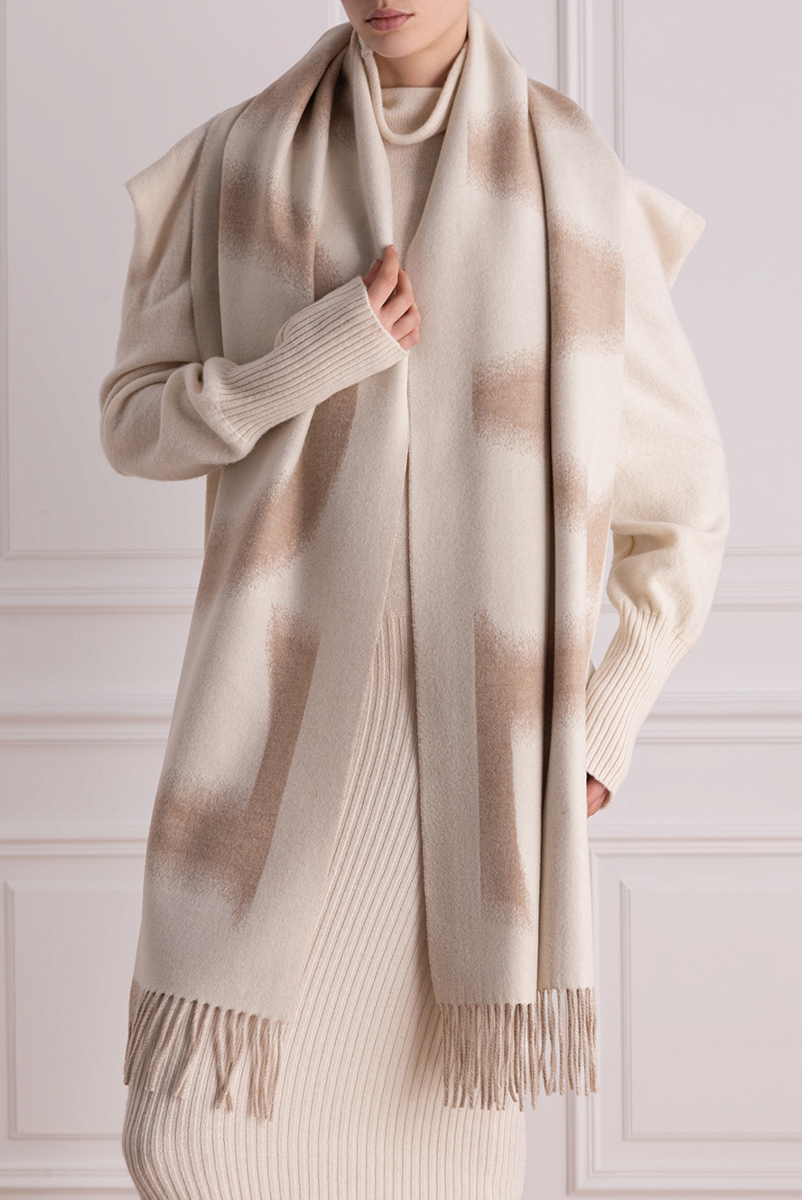 【関税&送料込】Loewe Wool And Cashmere Scarf With Pocket Scarf in wool and cashmere Beige - LOEWE