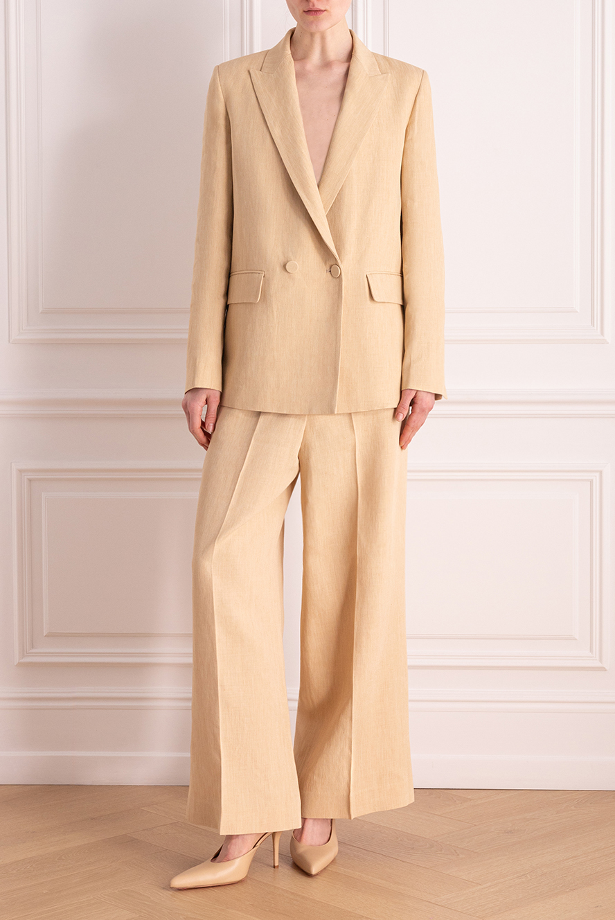 パンツ FABIANA FILIPPI Woman Pants Gold PLD265F331D751 778 FABIANA FILIPPI Wide-Leg Viscose Pant in Yellow | T. Boutique