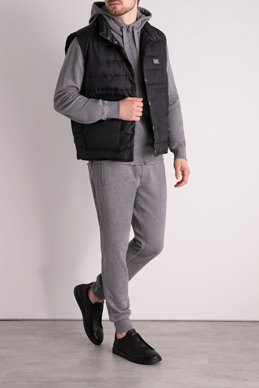 Dolce & Gabbana black polyester vest for men 177108 — Men parks