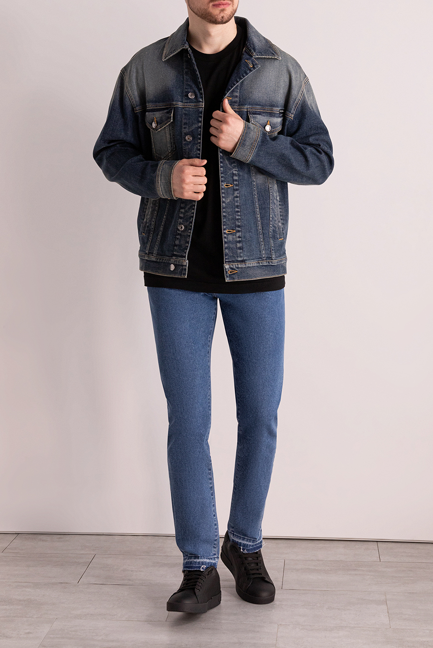 Dolce & Gabbana denim jacket made of cotton and elastane blue for