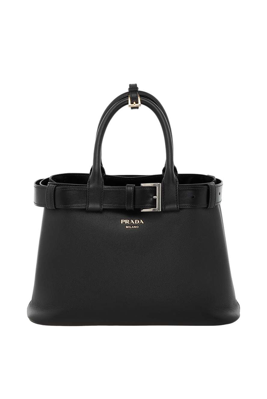 Black prada handbag leather deals