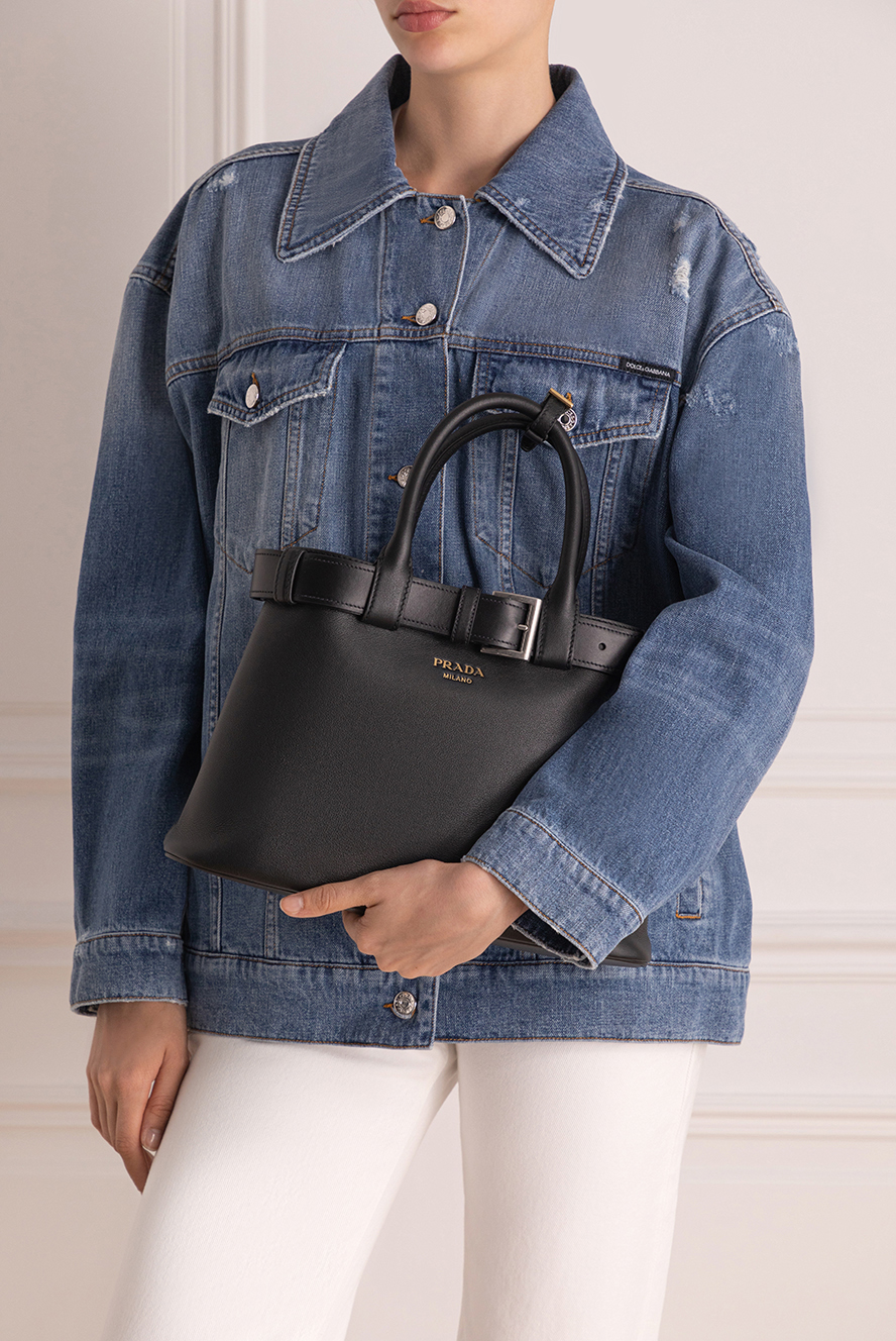 Prada сумка из натуральной кожи черная женская 178683 — Женские
