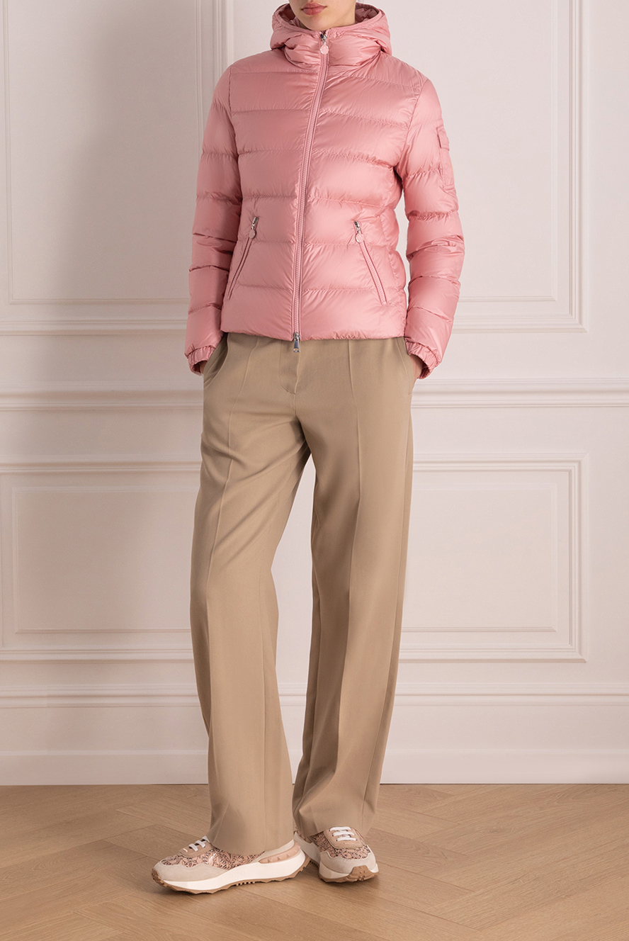 【送料&関税込】Moncler Light Pink Cotton Thoiry Padded Jack Moncler ENFANT - Truyere baby pink logo puffer jacket