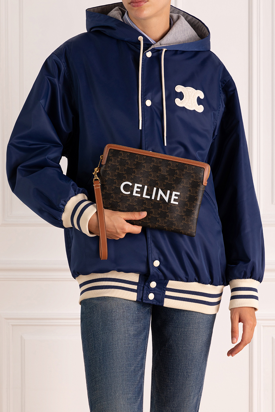 Celine brown women's clutch made of genuine leather 179165 — Women
