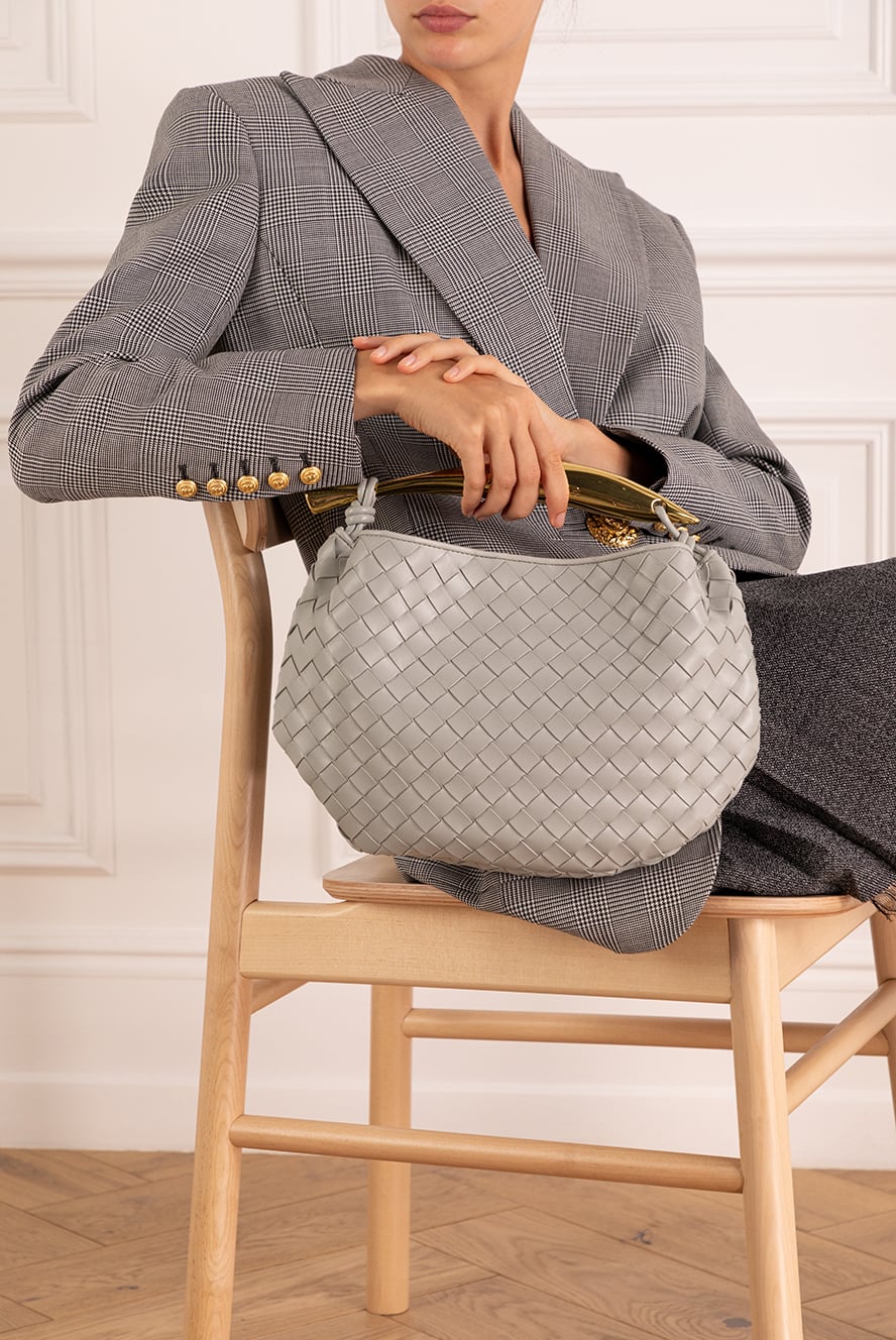 Bottega Veneta women's bag gray lambskin leather 179225 — Women