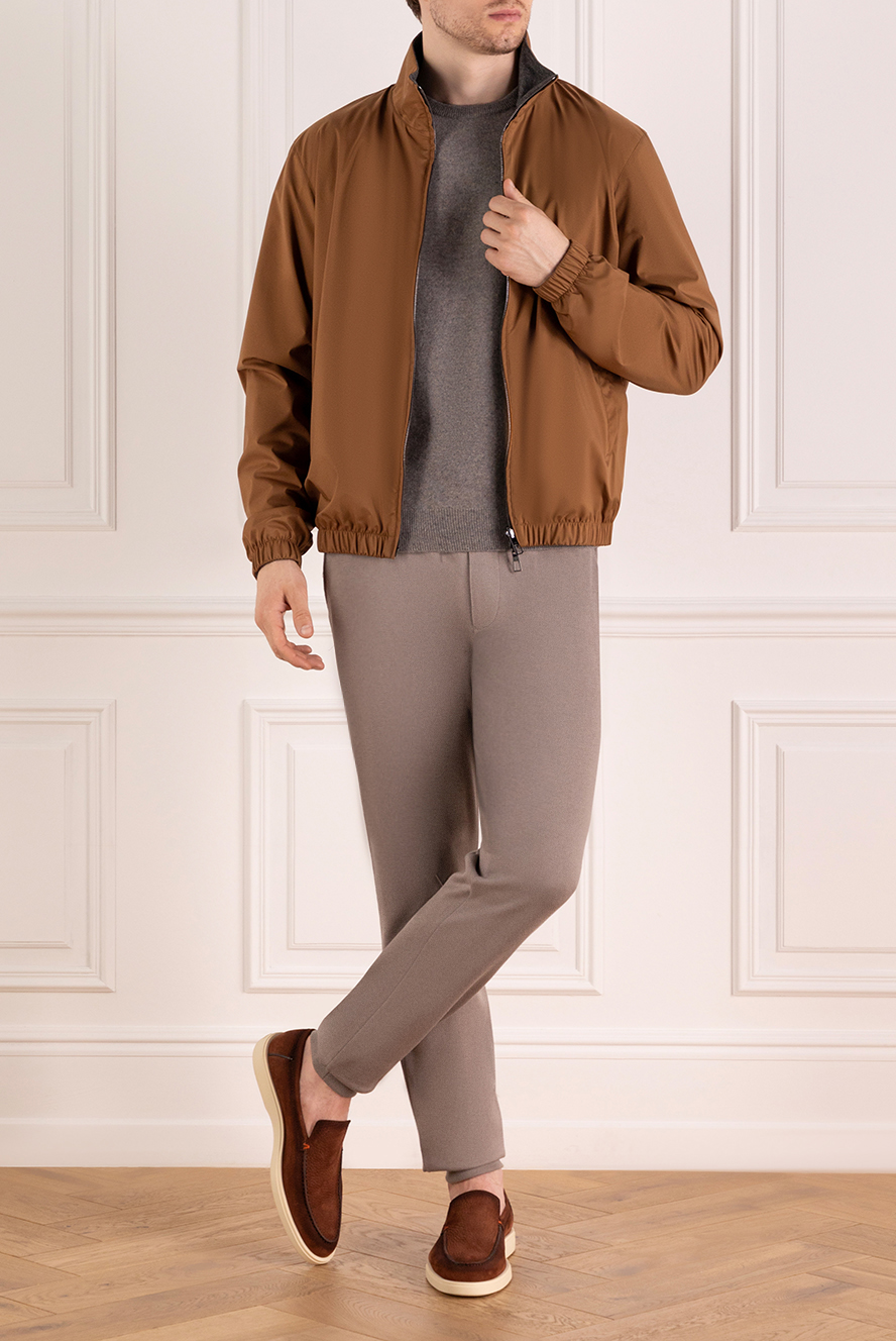 Loro Piana куртка мужская коричневая из нейлона 179291 — Мужские