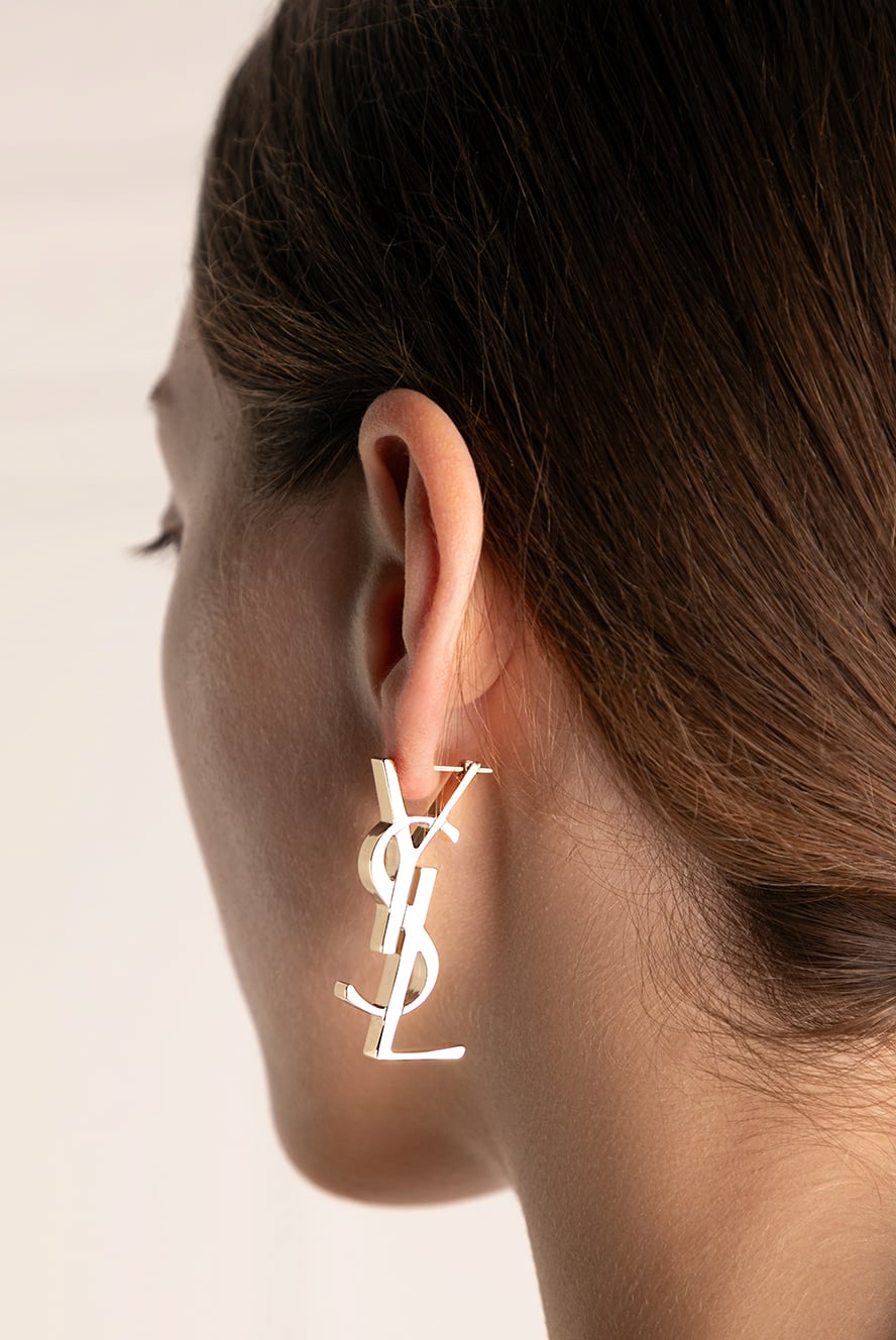 Saint Laurent women's yellow brass earrings 179889 — Women