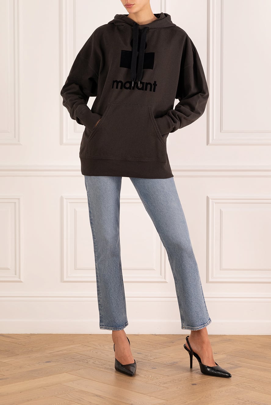 ISABEL MARANT ヨガ　ピラティス トップス　ロンハーマン Isabel Marant худи женское коричневое с логотипом 180624 — Женские