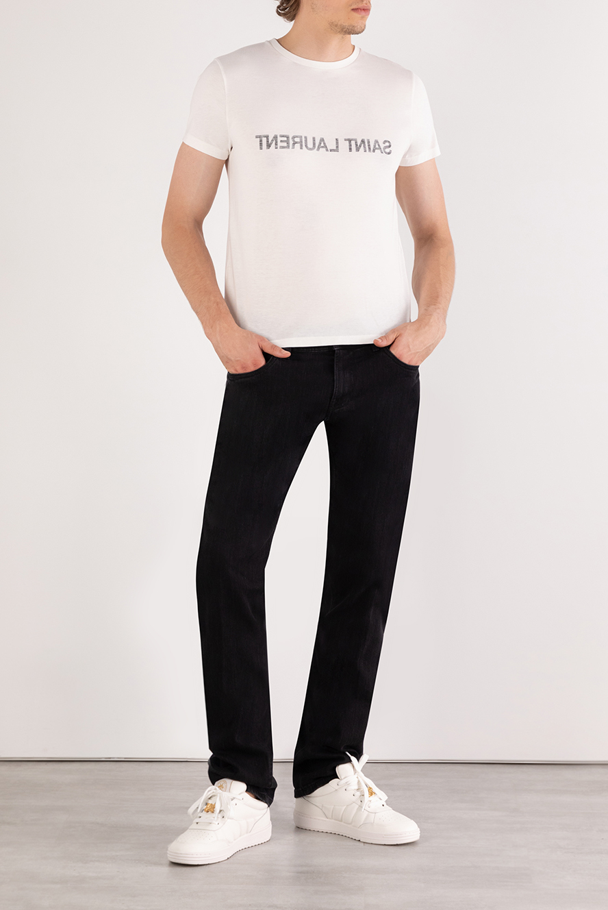 Saint Laurent men's basic white t-shirt with large lettering