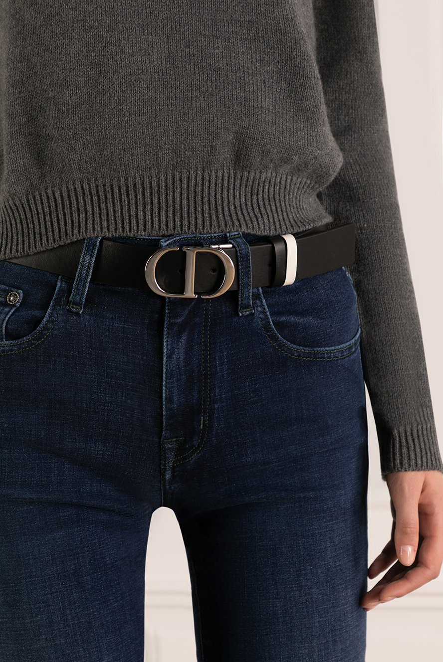 Dior reversible women's belt made of smooth leather with