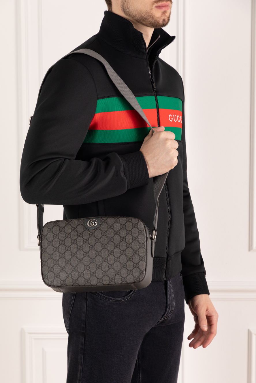 Gucci small men's shoulder bag ophidia gray 185220 — Men shoulder