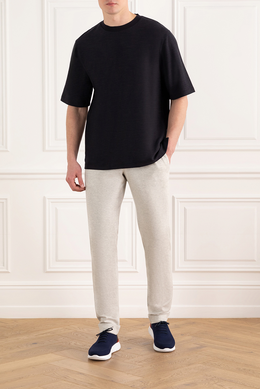 Loro Piana plain men's oversized t-shirt black 185986 — Men t