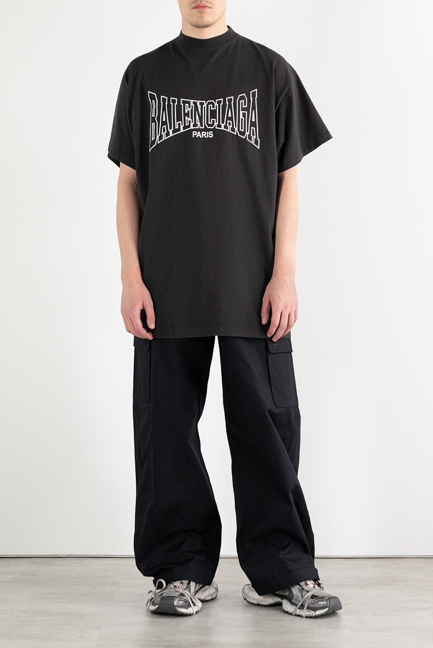 Balenciaga мужская футболка boxing oversize fit черного цвета Balenciaga мужская футболка boxing oversize fit черного цвета