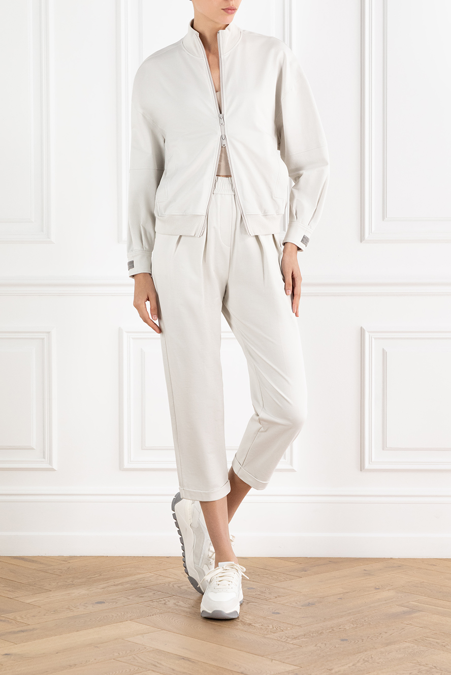 Brunello Cucinelli белый прогулочный костюм женский из легкого