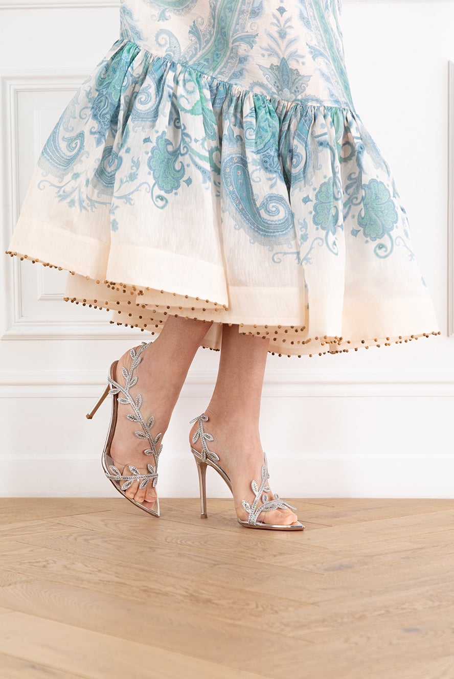 Gianvito Rossi босоножки crystal flavia с цветочным мотивом