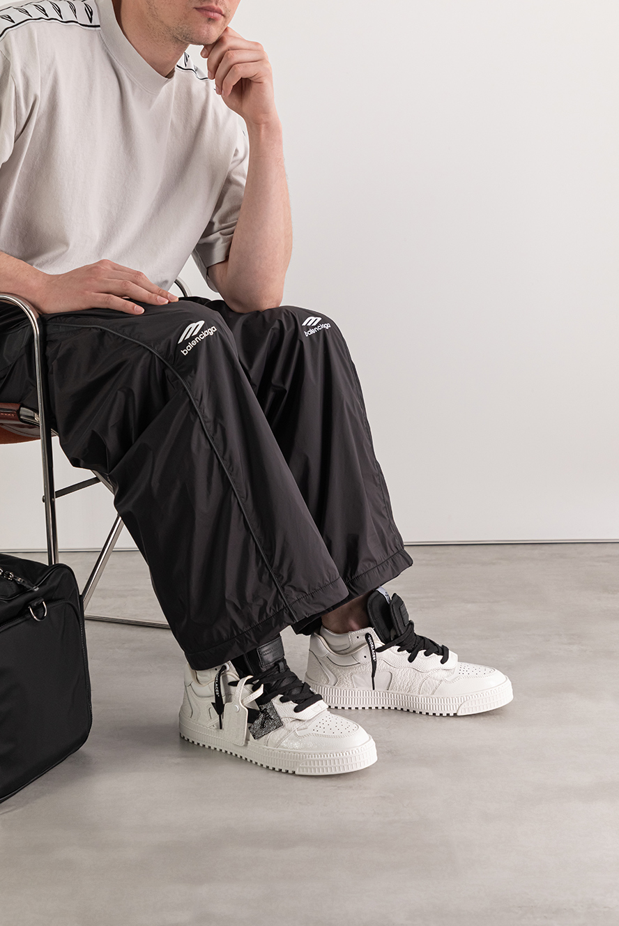 Off-White мужские высокие кроссовки off-court 3.0 из кожи со