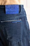 Scissor Scriptor Men's blue jeans made of cotton - logo, worn effect. 100% cotton. Closure: button, zipper. Three side pockets, two back pockets. Country of manufacture: Italy. Care: specialized cleaning - photo 5