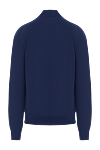 Mens dark blue cotton cardigan with raglan sleeves Malo - 100% cotton. Closure: Zipper. Country of manufacture: Italy. Care: specialized cleaning - photo 6