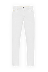 Zilli White cotton trousers for men - embroidery on pocket. 98% cotton 2% elastane. Closure: button, zipper. two side, two back pockets. Country of manufacture: Italy. Care: specialized cleaning - photo 1