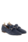 Andrea Ventura Blue suede loafers for men - buckle. 100% suede. Sole Height: Heel Height 2cm. Country of manufacture: Italy. Care: specialized cleaning - photo 3