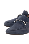 Andrea Ventura Blue suede loafers for men - buckle. 100% suede. Sole Height: Heel Height 2cm. Country of manufacture: Italy. Care: specialized cleaning - photo 5