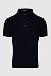 Corneliani Мужская рубашка-поло темно-синего цвета с текстурой переплетения - 100% хлопок. Пуговицы. Страна производитель: Италия. Уход: специализированная чистка - фото 1