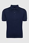 Corneliani Мужская трикотажная рубашка-поло темно-синего цвета - 100% хлопок. Пуговицы. Страна производитель: Италия. Уход: специализированная чистка - фото 1