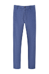 Zilli Men's blue linen trousers - 100% linen. Closure: button, zipper. two side, two back pockets. Country of manufacture: Italy. Care: specialized cleaning - photo 1