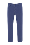 Zilli Men's blue cotton and cashmere trousers - 95% cotton, 3% cashmere, 2% elastane. Closure: button, zipper. two side, two back pockets. Country of manufacture: Italy. Care: specialized cleaning - photo 1