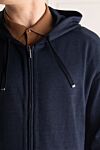 Cesare di Napoli Mens blue cotton tracksuit with hood - Hood. 100% cotton. Closure: Drawstring, zipper. Four side pockets. Country of manufacture: Italy. Care: specialized cleaning - photo 5