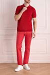 Solid cotton polo in rich red shade Dalmine - 100% cotton. Buttons. Country of manufacture: Italy. Care: specialized cleaning - photo 2