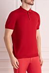Dalmine Solid cotton polo in rich red shade - 100% cotton. Buttons. Country of manufacture: Italy. Care: specialized cleaning - photo 3