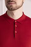 Dalmine Solid cotton polo in rich red shade - 100% cotton. Buttons. Country of manufacture: Italy. Care: specialized cleaning - photo 5