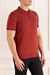 Dalmine Cotton polo in rich terracotta with button placket - 100% cotton. Buttons. Country of manufacture: Italy. Care: specialized cleaning - photo 3