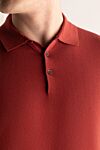 Dalmine Cotton polo in rich terracotta with button placket - 100% cotton. Buttons. Country of manufacture: Italy. Care: specialized cleaning - photo 5