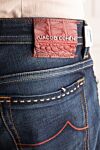 Jacob Cohen Blue cotton jeans for men - logo, scuffs. 99% cotton 1% elastane. Closure: button, zipper. Three side pockets, two back pockets. Country of manufacture: Italy. Care: specialized cleaning - photo 5