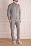 Billionaire Gray men's silk sports suit - Contrast zipper, brand logo. 100% silk. Closure: Drawstring, zipper. Four side pockets. Country of manufacture: Italy. Care: specialized cleaning - photo 3