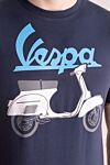 MC2 Saint Barth Чоловічі бавовняні футболки чорнильного відтінку з принтом Vespa (уцінка) - принт. 100% бавовна. Країна виробник: Італія. Догляд: спеціалізоване чищення - фото 5