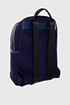 Kiton Cotton and elastane backpack blue for men - Decor: logo. Composition: 90% cotton, 10% elastane. Pockets: front pocket. Fastener: zipper. Country of manufacture: Italy. Care: specialized cleaning - photo 3