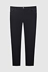 Zilli Men's black cotton jeans with leather inserts - logo. 95% cotton, 3% cashmere, 2% elastane. Closure: button, zipper. Three side pockets, two back pockets. Country of manufacture: Italy. Care: specialized cleaning - photo 1